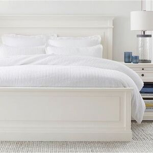 NWT Pottery Barn Honeycomb 100% Cotton Duvet Cover -White